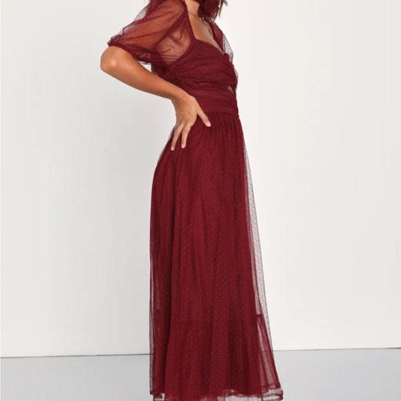 Lulu's Burgundy Midi Dress - Picture 2 of 5